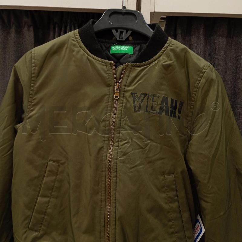 BOMBER BAMBINO BENETTON VERDE MILITARE NERO | Mercatino dell'Usato Burolo 3
