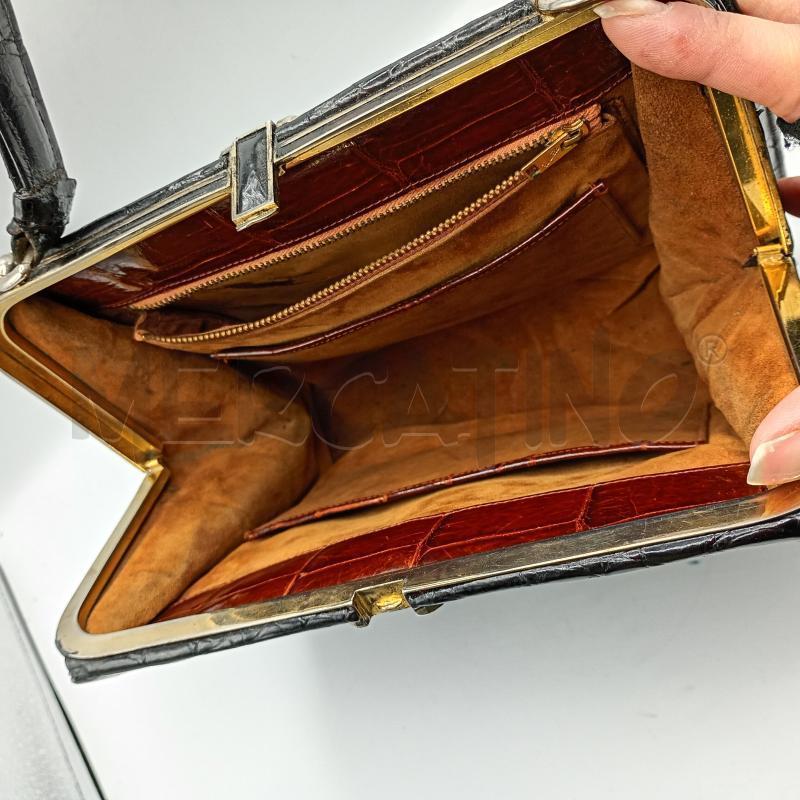 BORSA CHOISY NERA IN COCCODRILLO A MANO | Mercatino dell'Usato Burolo 5