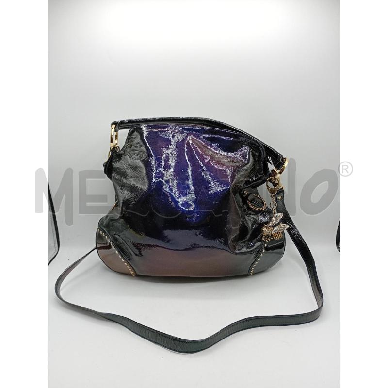BORSA DONNA APE REGINA IN ECOPELLE VERNICIATA CON TRACOLLA | Mercatino dell'Usato Burolo 1