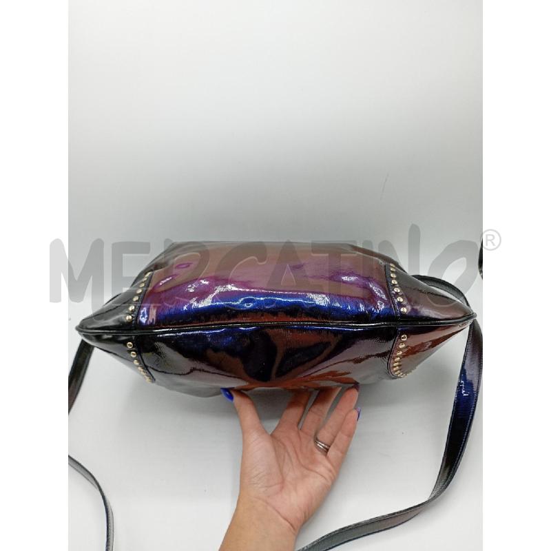 BORSA DONNA APE REGINA IN ECOPELLE VERNICIATA CON TRACOLLA | Mercatino dell'Usato Burolo 3