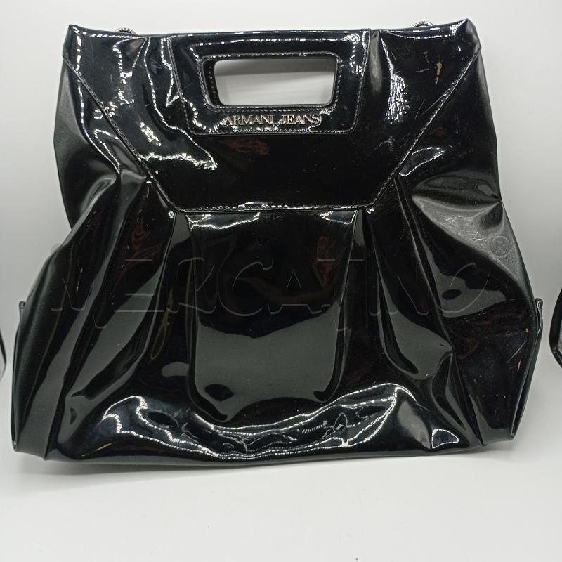 BORSA DONNA ARMANI NERO LUCIDO A SACCHETTO  | Mercatino dell'Usato Burolo 1