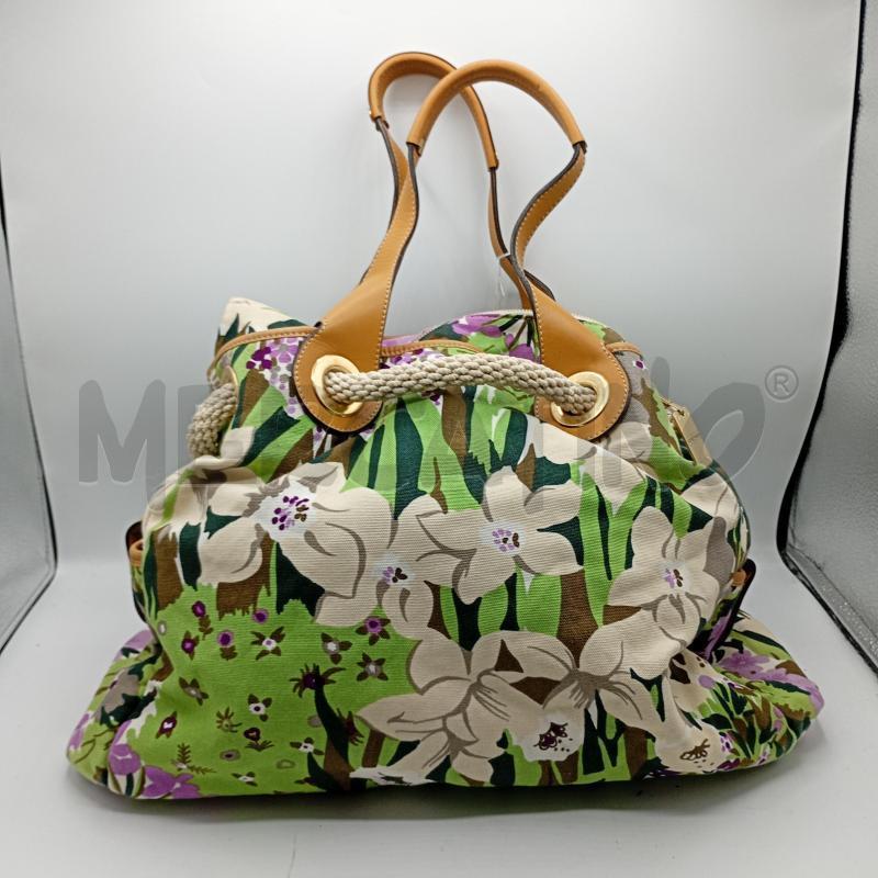 BORSA DONNA BORBONESE IN TESSUTO FANTASIA A FIORI | Mercatino dell'Usato Burolo 2