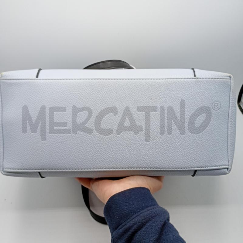 BORSA DONNA CAMOMILLA AZZURRA FINTAPELLE MANICI NERI | Mercatino dell'Usato Burolo 4