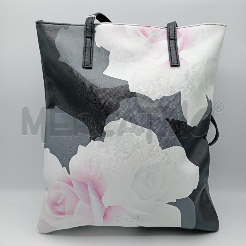 BORSA DONNA CAMOMILLA NERA RFIORI ROSA | Mercatino dell'Usato Burolo 1
