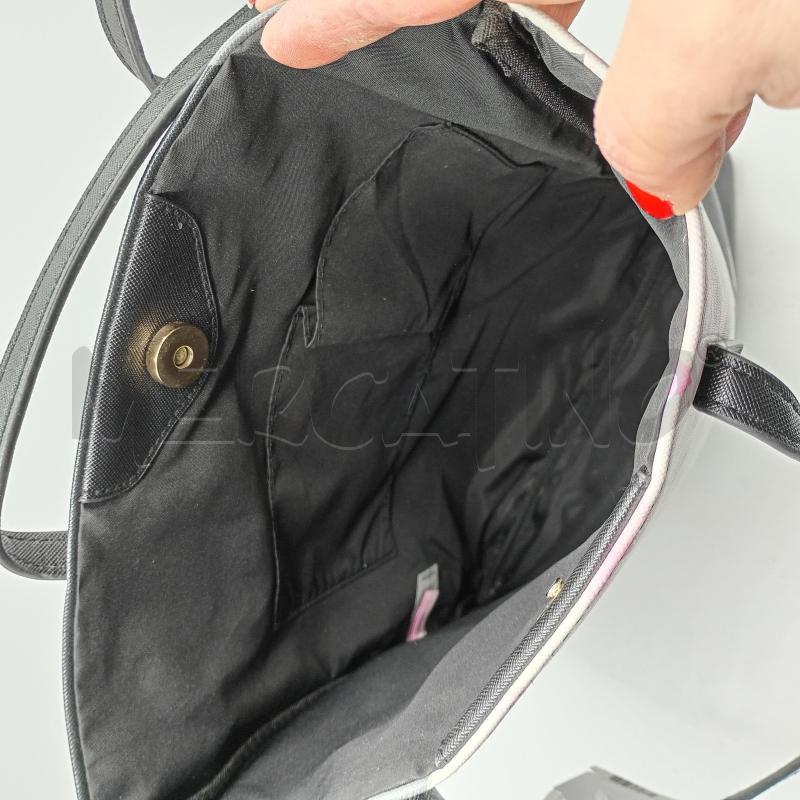 BORSA DONNA CAMOMILLA NERA RFIORI ROSA | Mercatino dell'Usato Burolo 3