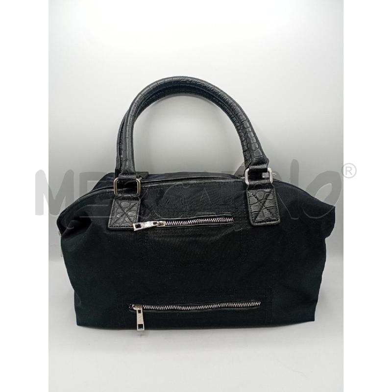 BORSA DONNA CONBIPEL NERA IN TELA  CON MIANICI | Mercatino dell'Usato Burolo 1