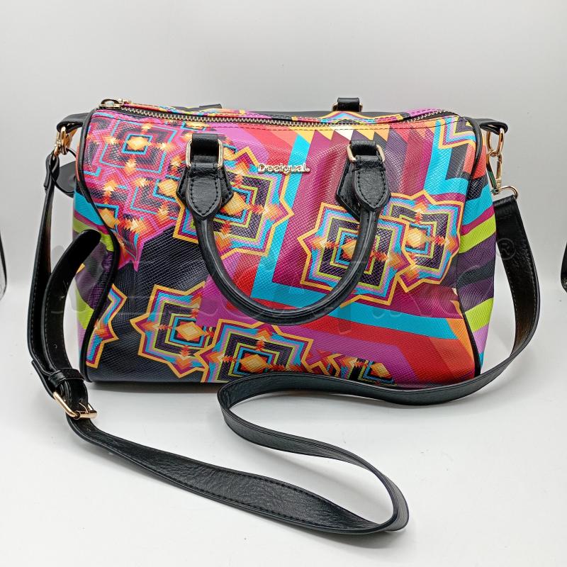 BORSA DONNA DESIGUAL NERO FANTASIA BOHEMIA GEOMETRICA | Mercatino dell'Usato Burolo 1