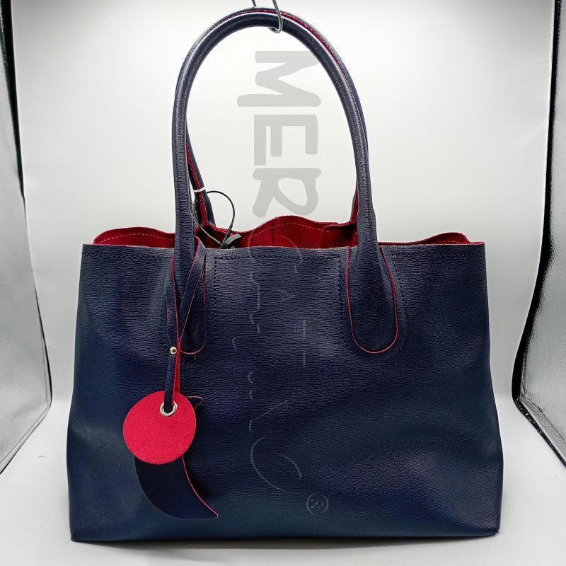 BORSA DONNA DIANA GALLESI BLU NAVY SAFFIANO INTERNO FUCSIA  | Mercatino dell'Usato Burolo 1