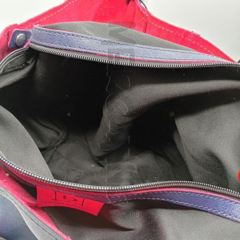 BORSA DONNA DIANA GALLESI BLU NAVY SAFFIANO INTERNO FUCSIA  | Mercatino dell'Usato Burolo 3