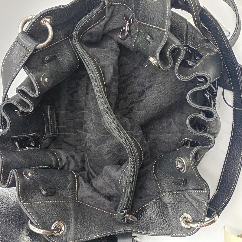BORSA DONNA FURLA NERA ARRUFFATA MANICI E TRACOLLA | Mercatino dell'Usato Burolo 4