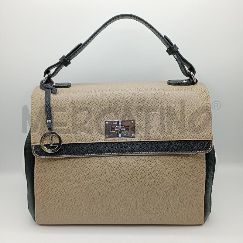 BORSA DONNA L.CREDI BEIGE NERO BIANCO BAULETTO | Mercatino dell'Usato Burolo 1