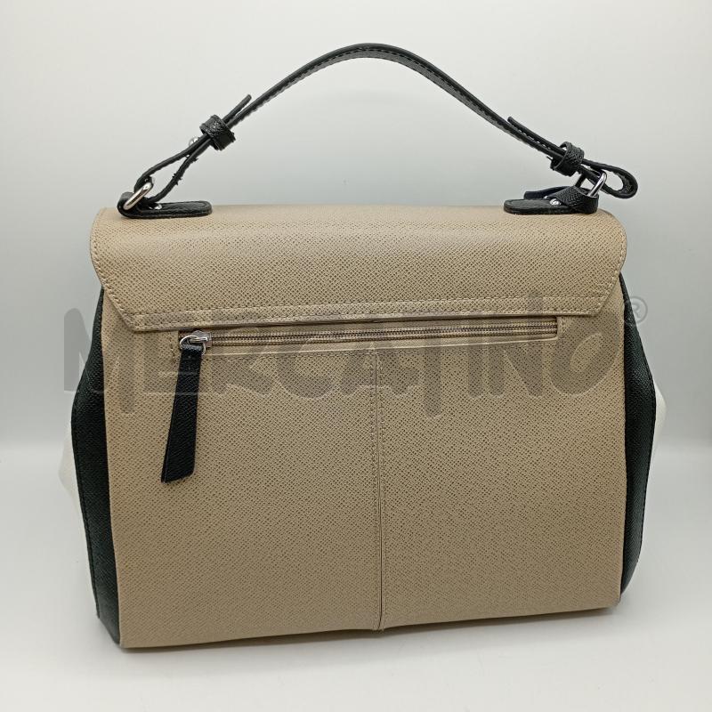 BORSA DONNA L.CREDI BEIGE NERO BIANCO BAULETTO | Mercatino dell'Usato Burolo 2