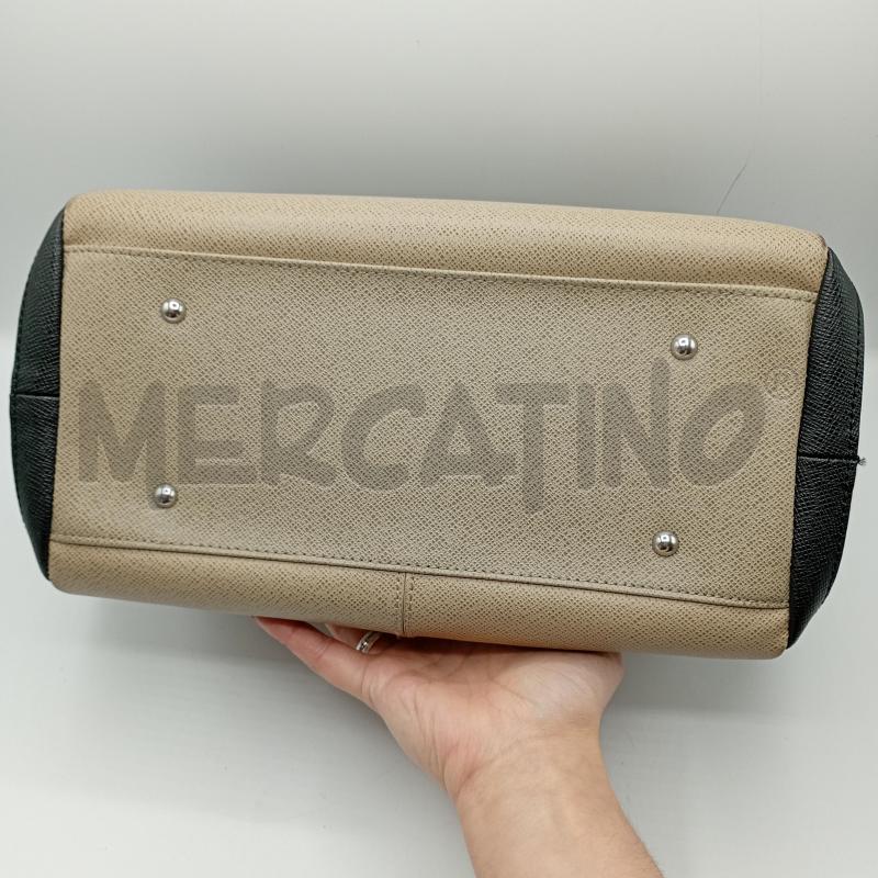 BORSA DONNA L.CREDI BEIGE NERO BIANCO BAULETTO | Mercatino dell'Usato Burolo 5