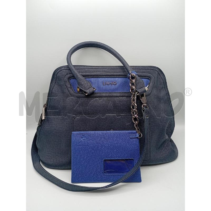 BORSA DONNA LIU-JO BLU SAFFIANO BICOLORE  | Mercatino dell'Usato Burolo 1