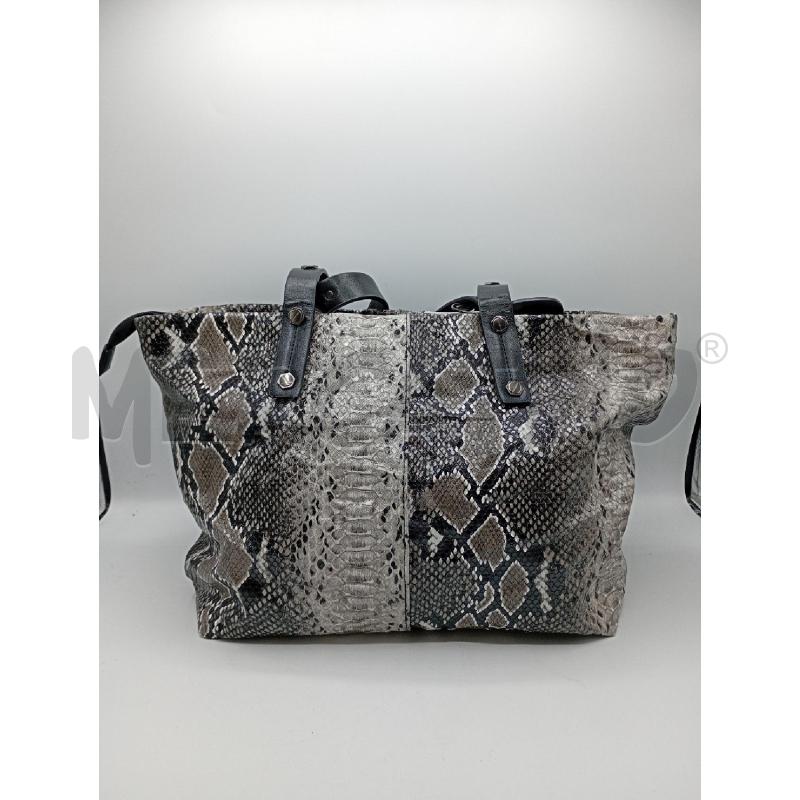 BORSA DONNA MIMI-MUA NERA PITONATA NERO GRIGIO NERO | Mercatino dell'Usato Burolo 2