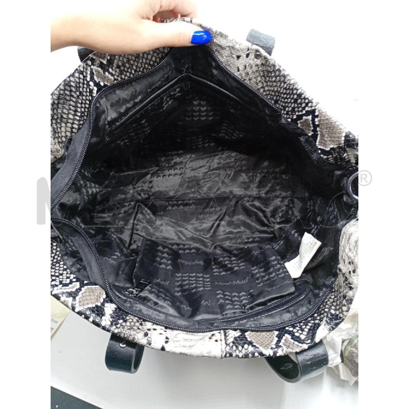 BORSA DONNA MIMI-MUA NERA PITONATA NERO GRIGIO NERO | Mercatino dell'Usato Burolo 3