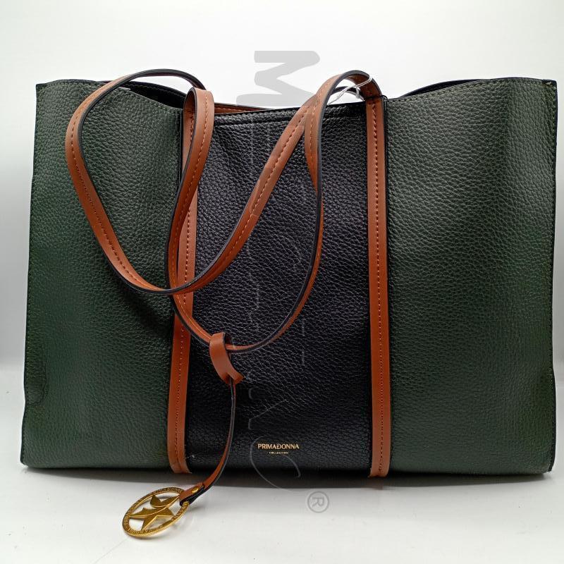 BORSA DONNA PRIMADONNA VERDE NERA  | Mercatino dell'Usato Burolo 1