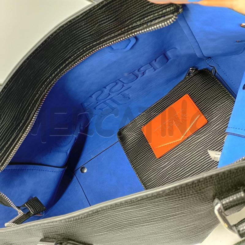BORSA TRUSSARDI NERO SAFFIANO INTERNOBLU CHIARO SCAMOSCIATO | Mercatino dell'Usato Burolo 3