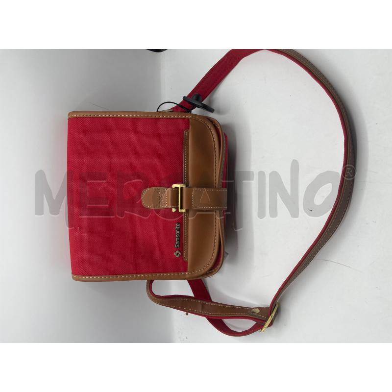 BORSELLO SAMSONITE ROSSO MARRONE CON TRACOLLA | Mercatino dell'Usato Burolo 1