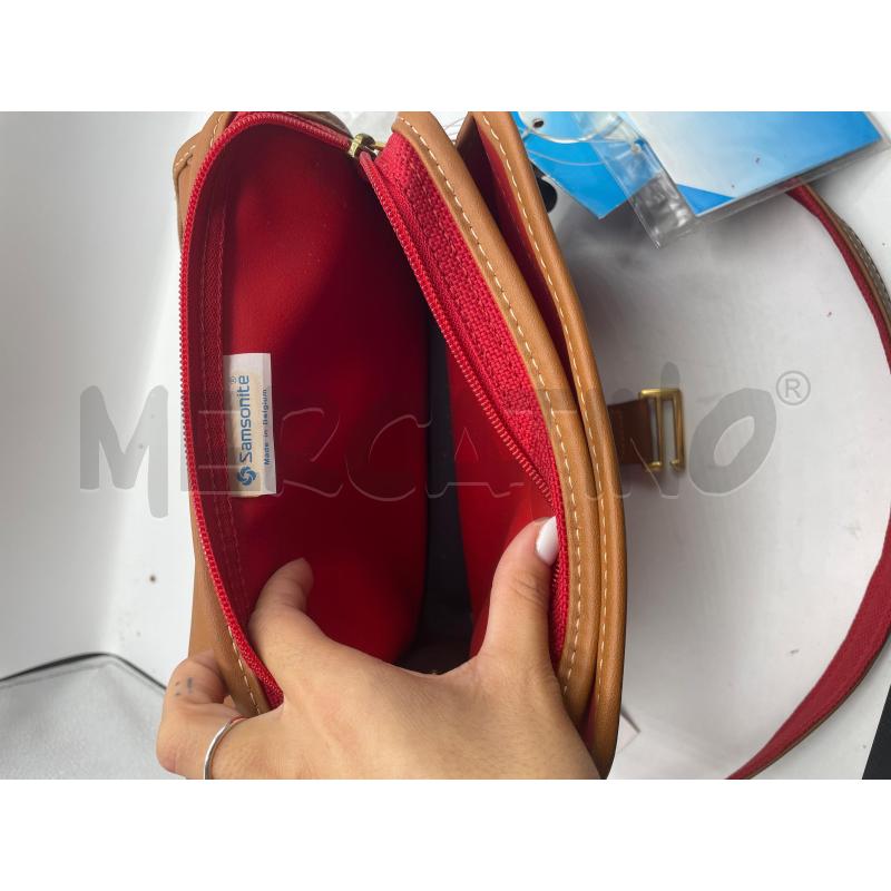 BORSELLO SAMSONITE ROSSO MARRONE CON TRACOLLA | Mercatino dell'Usato Burolo 3