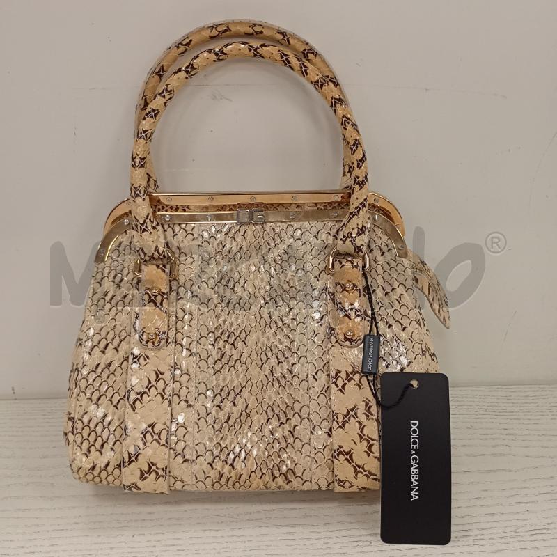 BORSETTA DOLCE E GABBANA BEIGE ROCCIA PITONATA HARDWARE DORATI | Mercatino dell'Usato Burolo 1