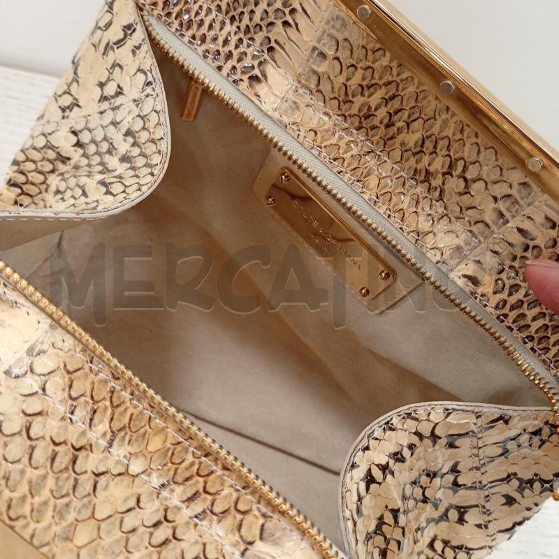 BORSETTA DOLCE E GABBANA BEIGE ROCCIA PITONATA HARDWARE DORATI | Mercatino dell'Usato Burolo 3