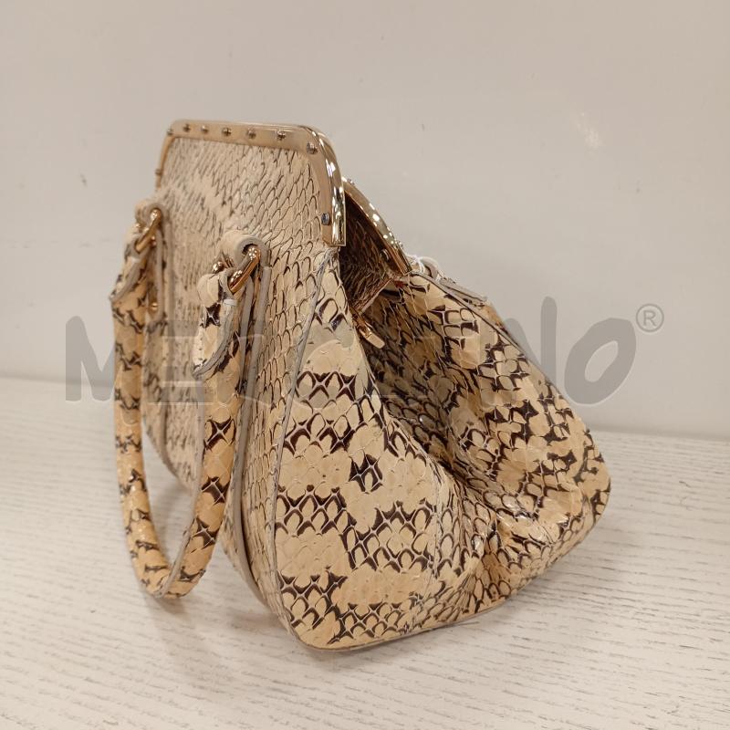 BORSETTA DOLCE E GABBANA BEIGE ROCCIA PITONATA HARDWARE DORATI | Mercatino dell'Usato Burolo 4