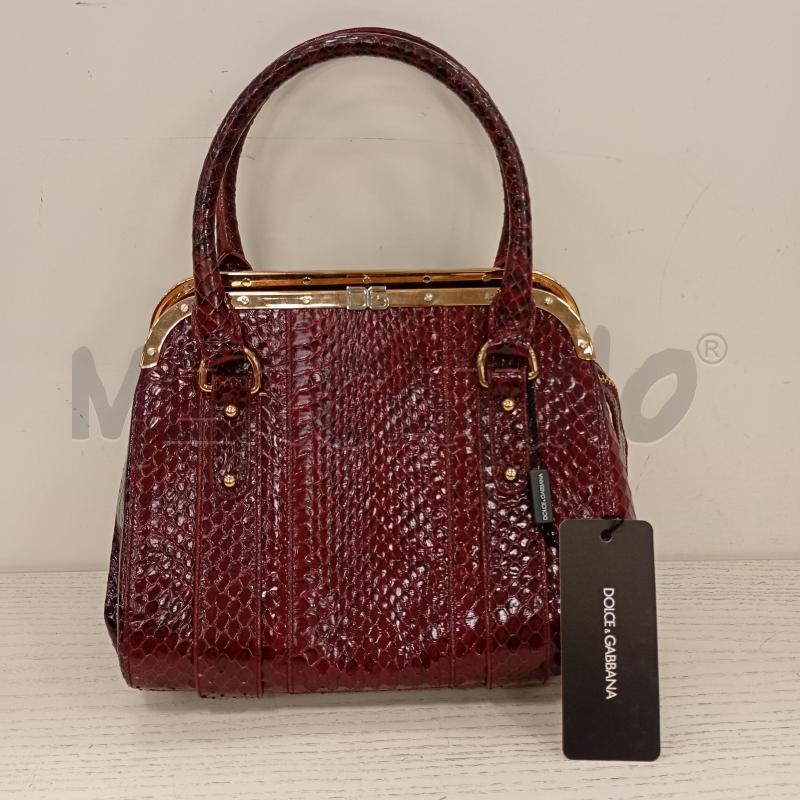 BORSETTA DOLCE E GABBANA BORDEAUX PITONATA HARDWARE DORATI | Mercatino dell'Usato Burolo 1