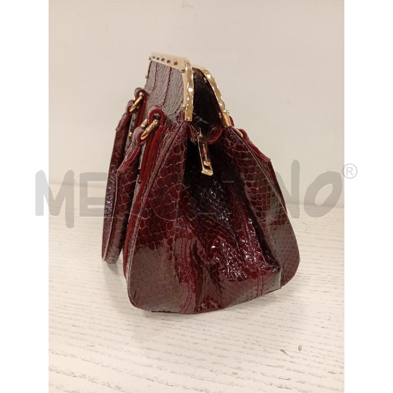BORSETTA DOLCE E GABBANA BORDEAUX PITONATA HARDWARE DORATI | Mercatino dell'Usato Burolo 4