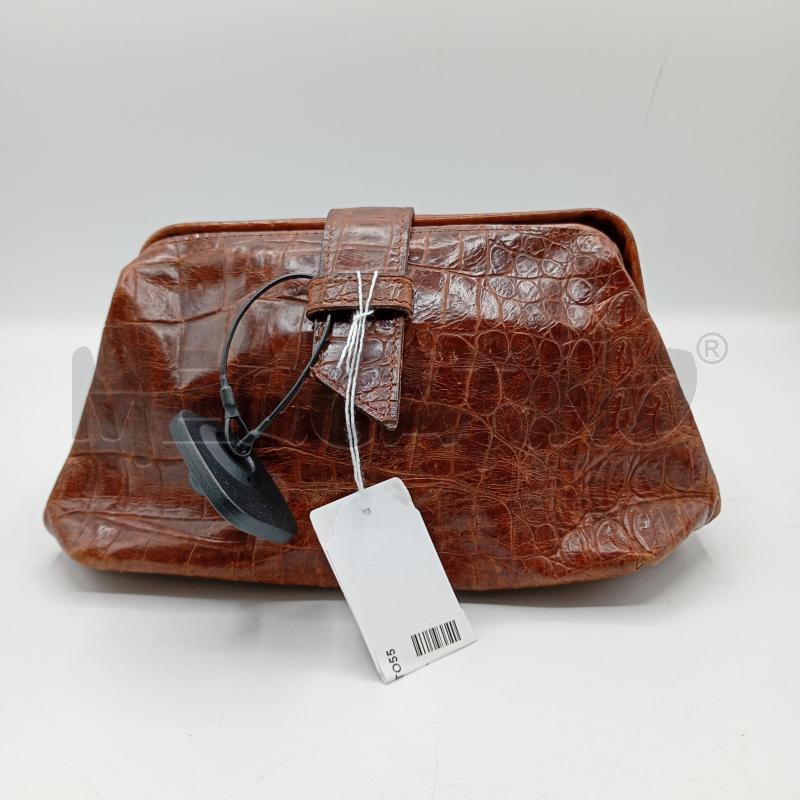 BORSETTA DONNA A MANO VINTAGE MARRONE PELLE VERA | Mercatino dell'Usato Burolo 1