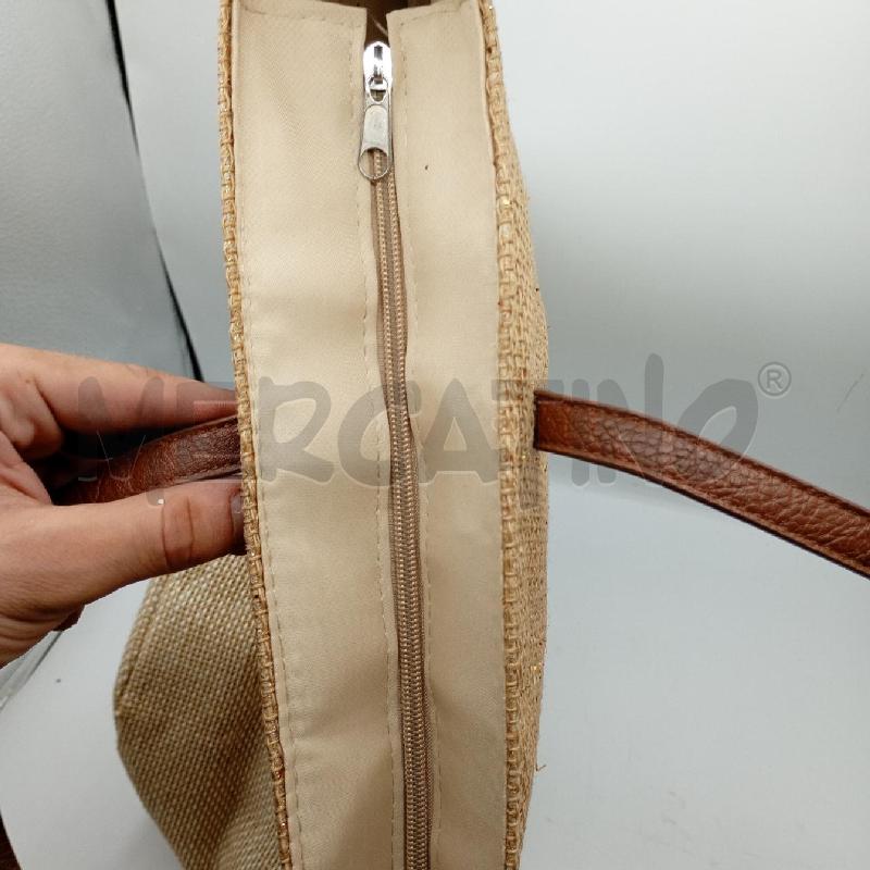 BORSETTA DONNA CAMOMILLA PAGLIA MANICI LUNGHI MARRON | Mercatino dell'Usato Burolo 4