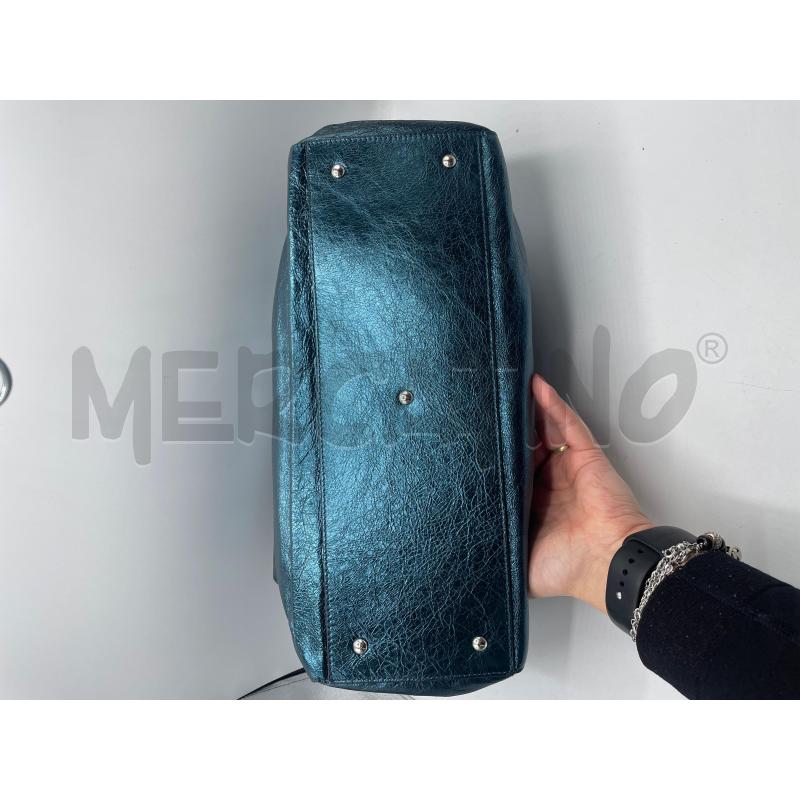 BORSETTA DONNA CROMIA BLU METELLIZZATO  | Mercatino dell'Usato Burolo 4