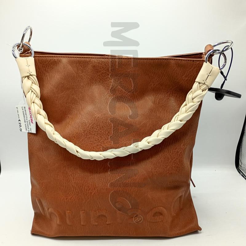 BORSETTA DONNA DESIGULA MARRONE MANICO CORDA BEIGE | Mercatino dell'Usato Burolo 2