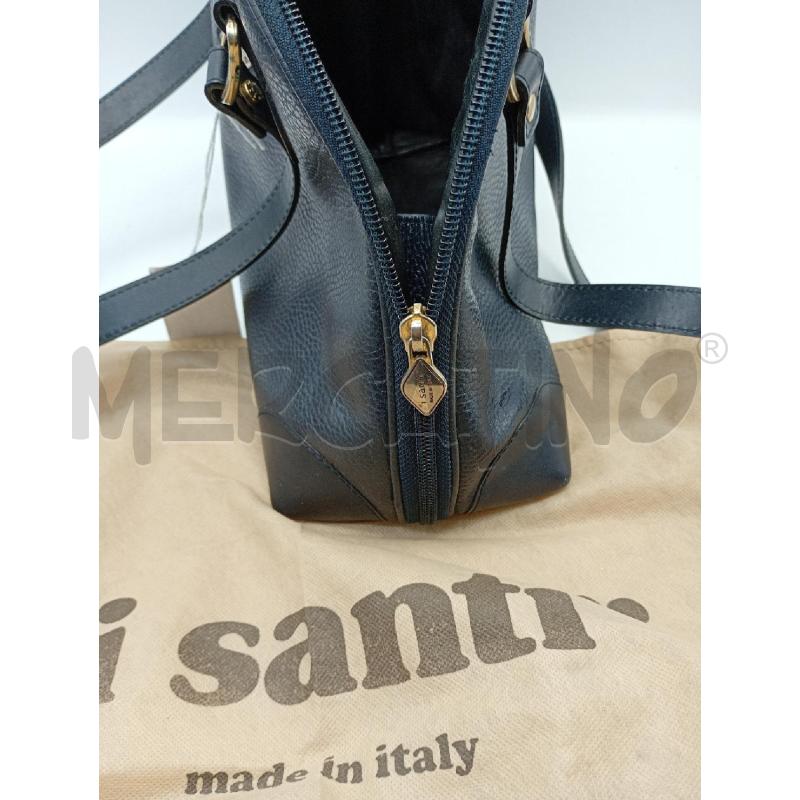 BORSETTA DONNA I SANTI BLU PELLE MARTELLATA | Mercatino dell'Usato Burolo 3