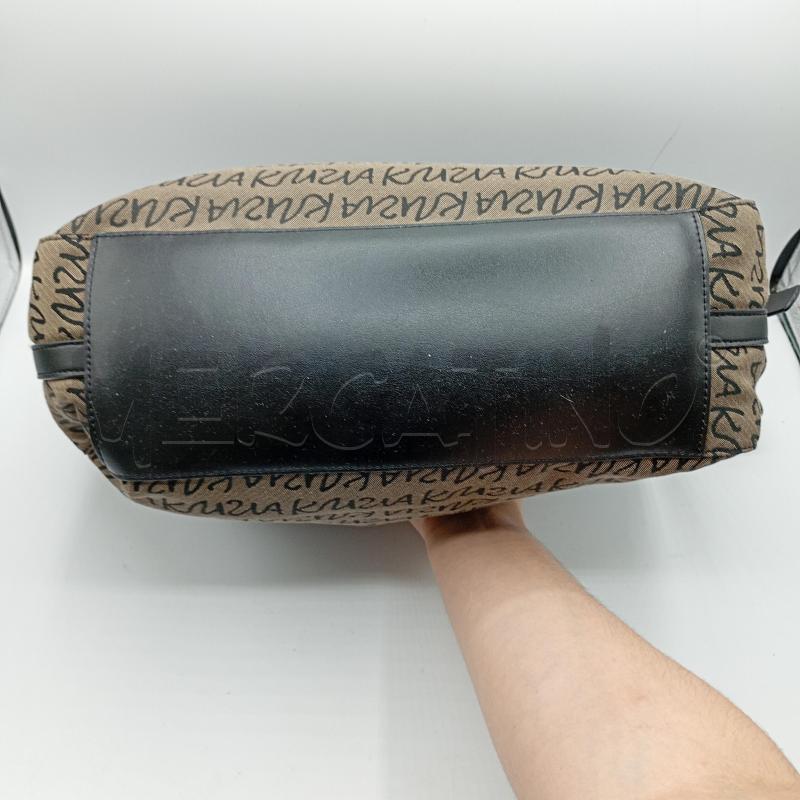 BORSETTA DONNA KRIZIA TORTORA LETTERING NERO TESSUTO  | Mercatino dell'Usato Burolo 4