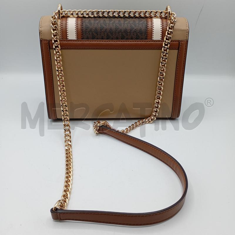 BORSETTA DONNA MICHAEL KORS MARRONE BEIGE HARDWARE DORATE | Mercatino dell'Usato Burolo 2