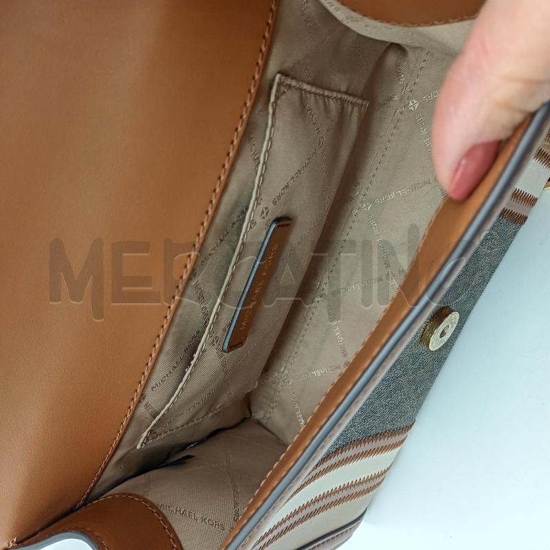 BORSETTA DONNA MICHAEL KORS MARRONE BEIGE HARDWARE DORATE | Mercatino dell'Usato Burolo 3