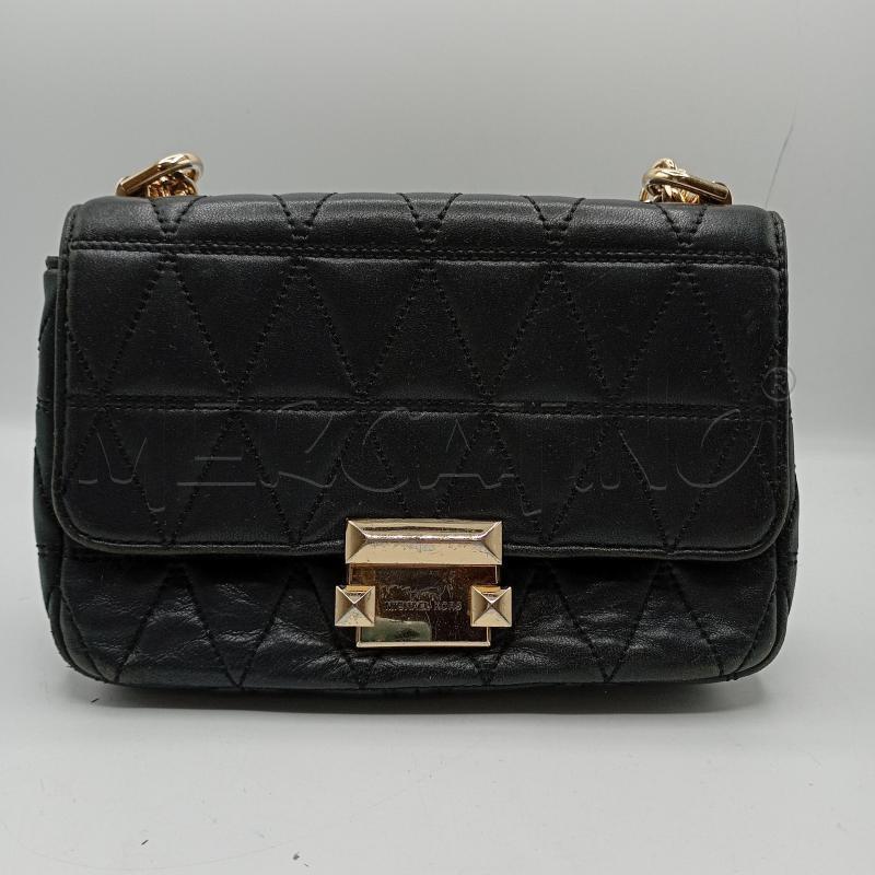 BORSETTA DONNA MICHAEL KORS NERO ECOPELLE CATENA DORATA | Mercatino dell'Usato Burolo 1