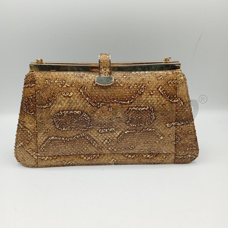 BORSETTA DONNA PITONATA BEIGE CATENA DORATA | Mercatino dell'Usato Burolo 1