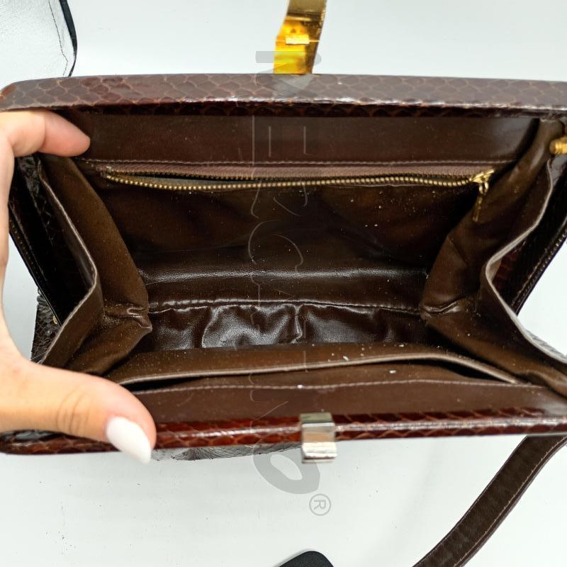 BORSETTA DONNA PITONATA MARRONE CHIARO CON TRACOLLA | Mercatino dell'Usato Burolo 3