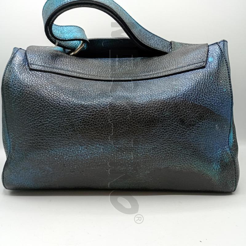 BORSETTA IN PELLE BLU GRAFFITI  | Mercatino dell'Usato Burolo 2