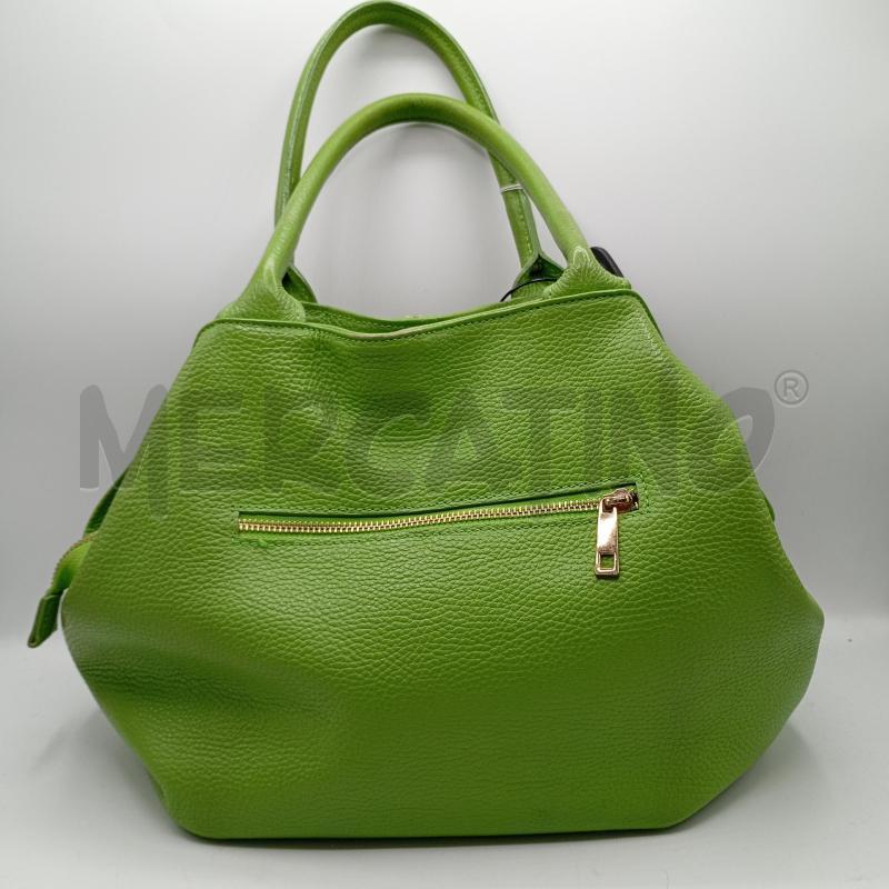 BORSETTA KOCCA VERDE IN PELLE MANICO  | Mercatino dell'Usato Burolo 2