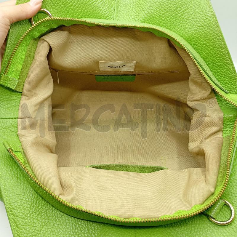 BORSETTA KOCCA VERDE IN PELLE MANICO  | Mercatino dell'Usato Burolo 3