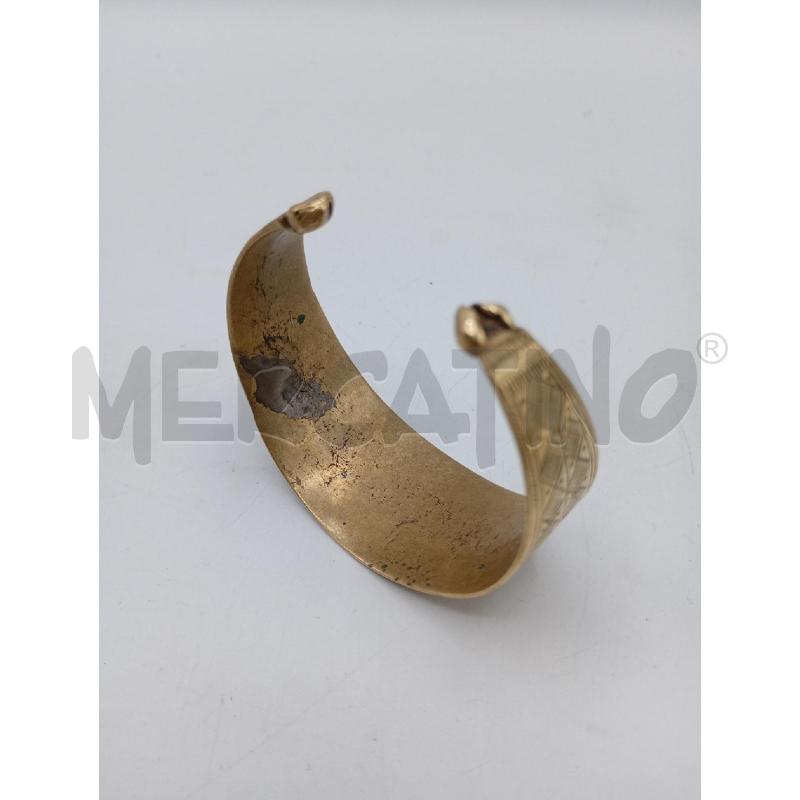 BRACCIALE RIGIDO APERTO TIPO SCHIAVA IN METALLO CLOR OTTONE | Mercatino dell'Usato Burolo 3