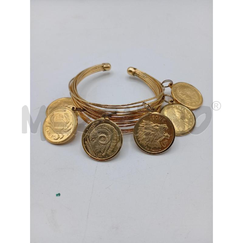 BRACCIALE RIGIDO A FILI CON MONETE CON SEGNI ZODIACALI | Mercatino dell'Usato Burolo 2