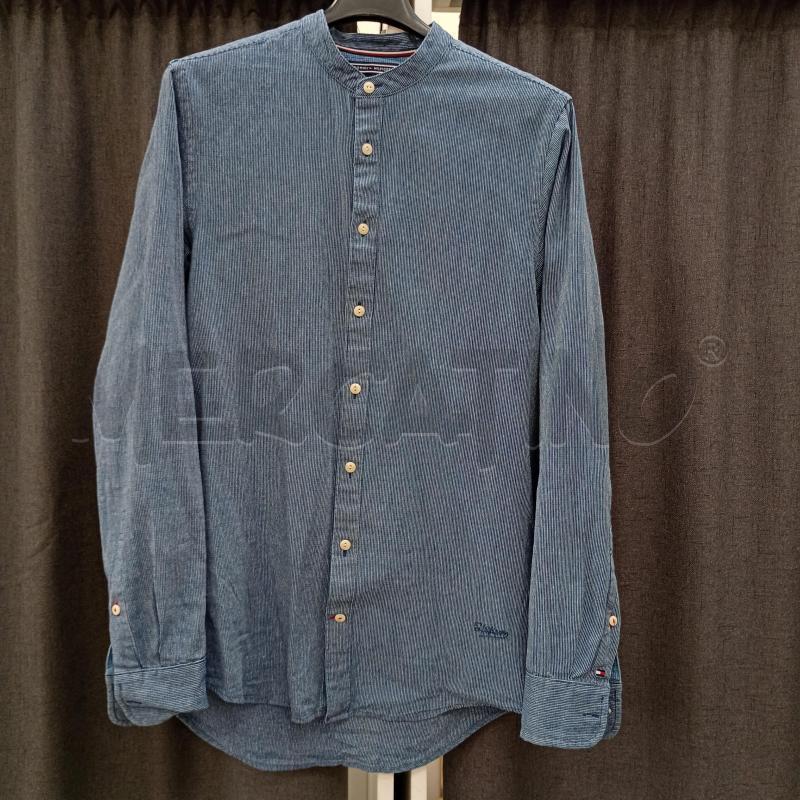 CAMICIA TOMMY HILFINGER  UOMO BLU A RIGHE  | Mercatino dell'Usato Burolo 1