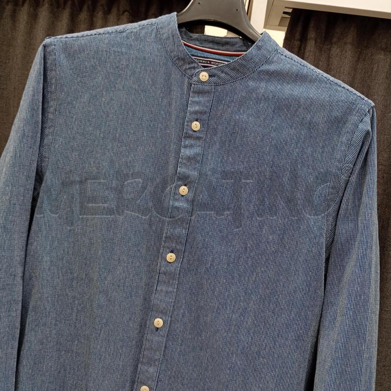 CAMICIA TOMMY HILFINGER  UOMO BLU A RIGHE  | Mercatino dell'Usato Burolo 3