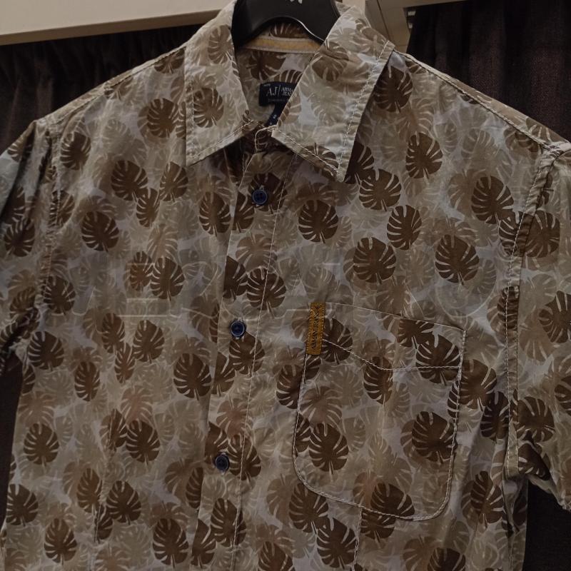 CAMICIA UOMO ARAMNI JEANS VERDE CHIARO CON STAMPA PALME | Mercatino dell'Usato Burolo 3