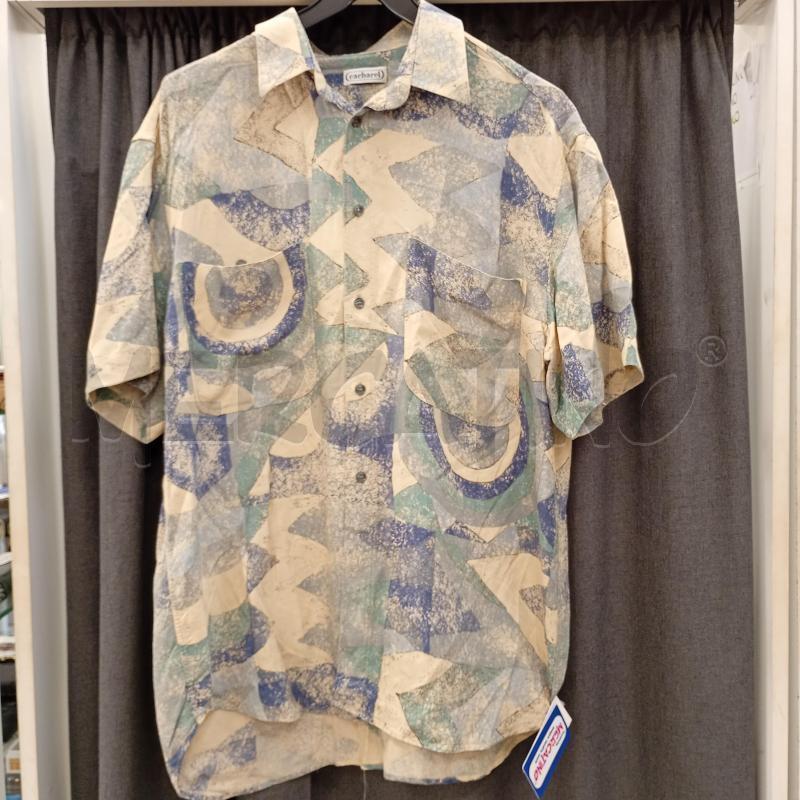 CAMICIA UOMO CACHAREL BEIGE CON BLU E TURQUESA | Mercatino dell'Usato Burolo 1