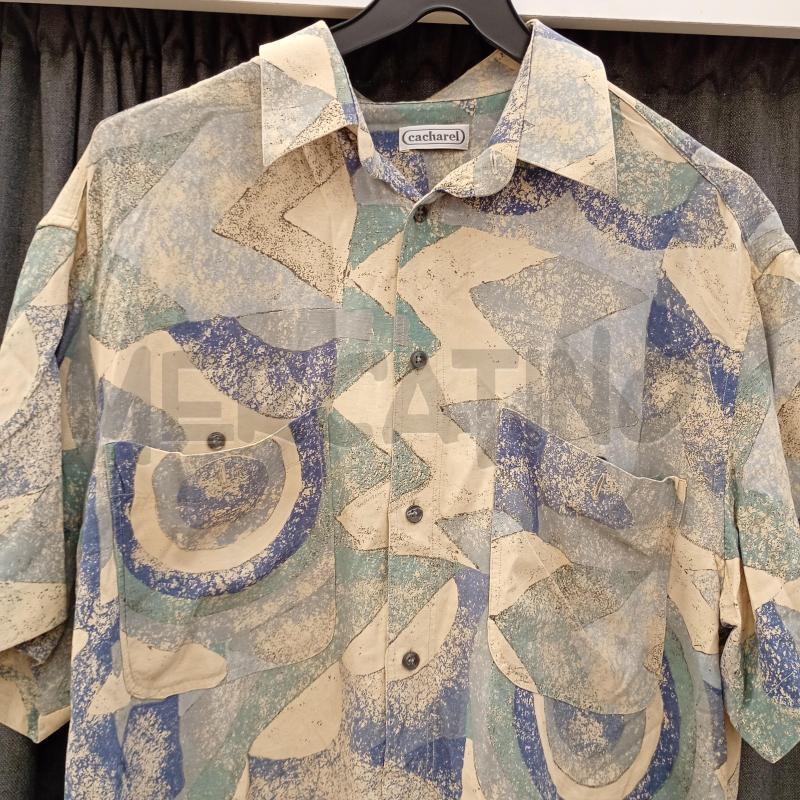 CAMICIA UOMO CACHAREL BEIGE CON BLU E TURQUESA | Mercatino dell'Usato Burolo 3